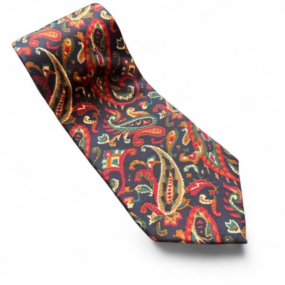 Vintage All Silk Damon‎ Men's Multicolor Retro Paisley Tie